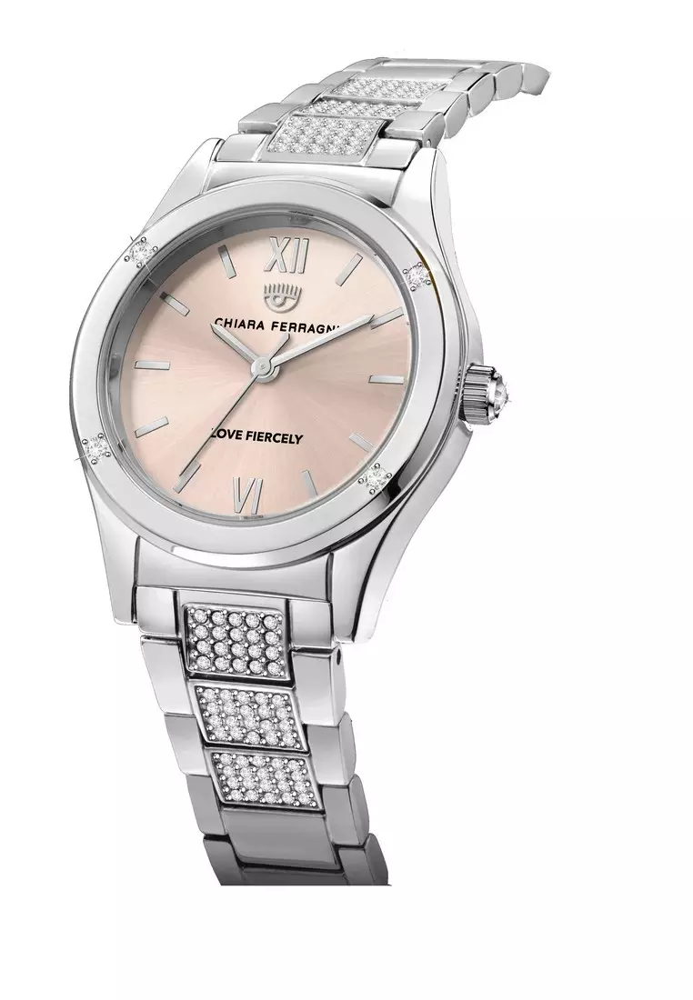 【2 Years Warranty】 Chiara Ferragni Contemporary 32mm Light Rose Sunray Dial Women's Quartz Watch R1953102508