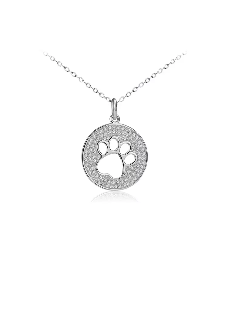 Puppy paw print necklace on sale