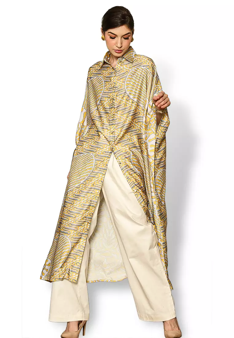 Kanzi Collared Batik Kaftan