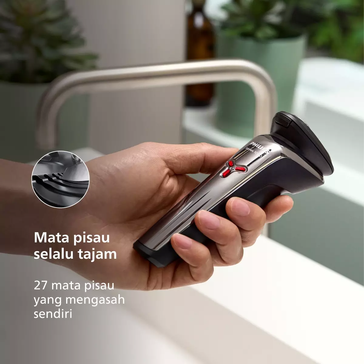 Philips Shaver 3HD 1000 Series S1301/02 Pencukur Jenggot & Kumis