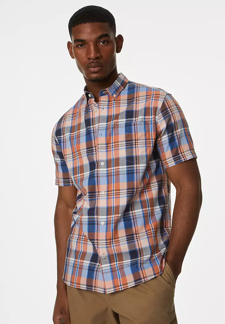 Jual Marks Spencer Pure Cotton Check Shirt Original Zalora Indonesia