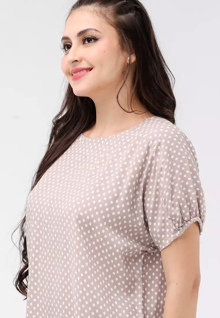 Woven Printed Rayon Short Sleeves Blouse
