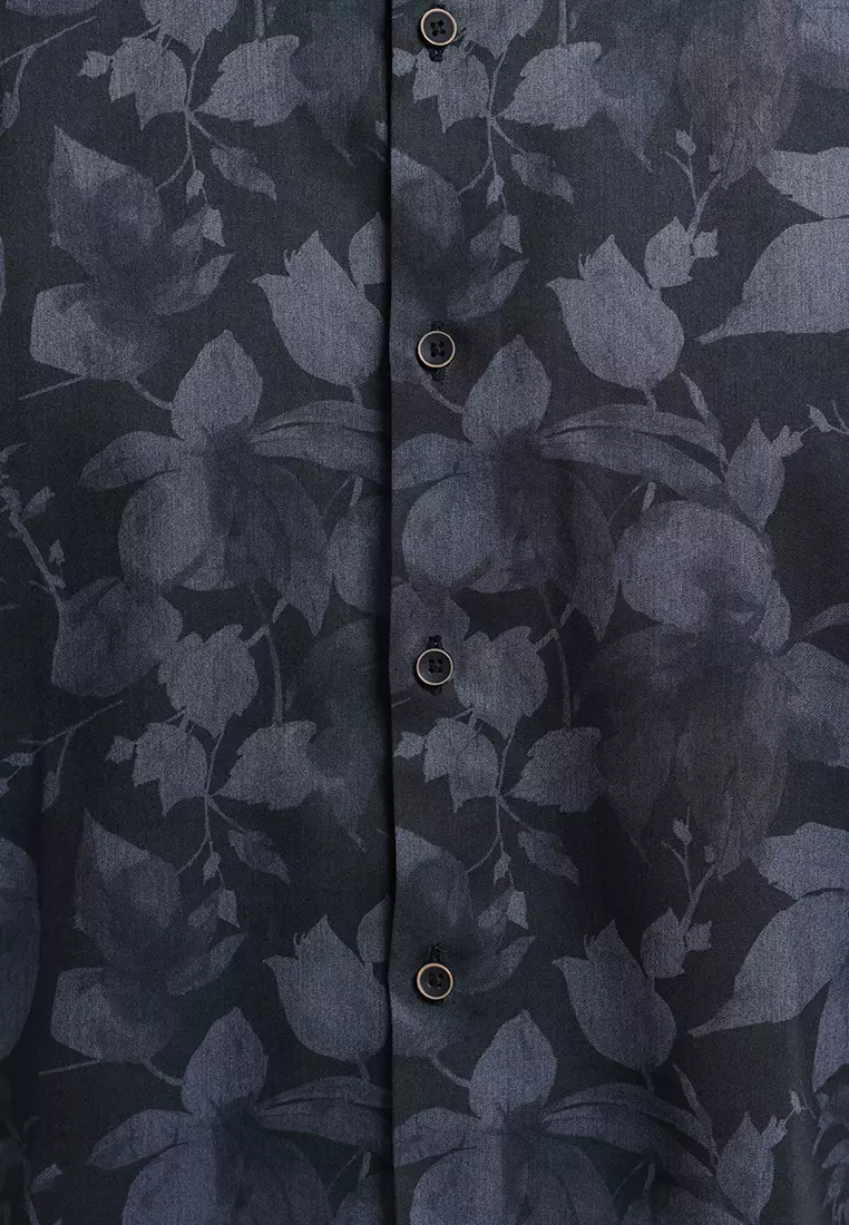 MANZONE X Adipati Dolken - Kemeja Koko Shanghai Lengan Pendek Pria Rama Modern Fit - Black