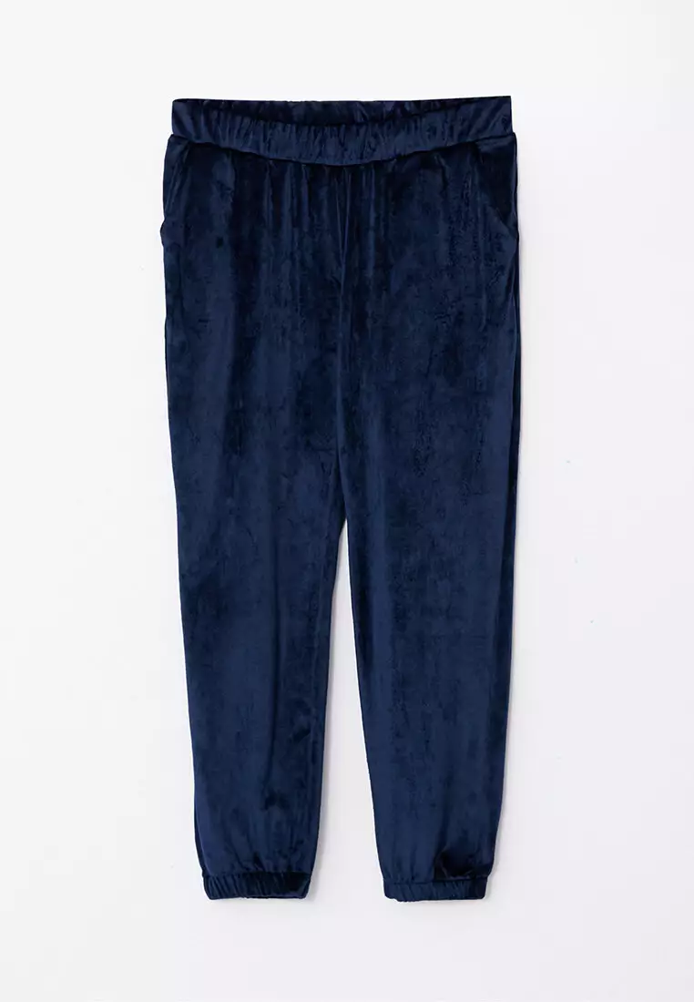 Blue velvet sweatpants discount