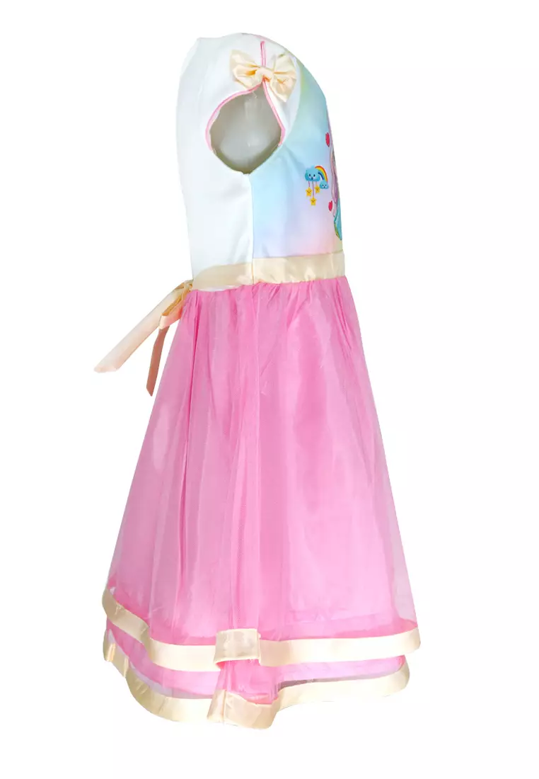 Two Mix Baju Anak Perempuan - Dress Anak Fashion Digital Printing Usia 1-12 Tahun 4228 PINK