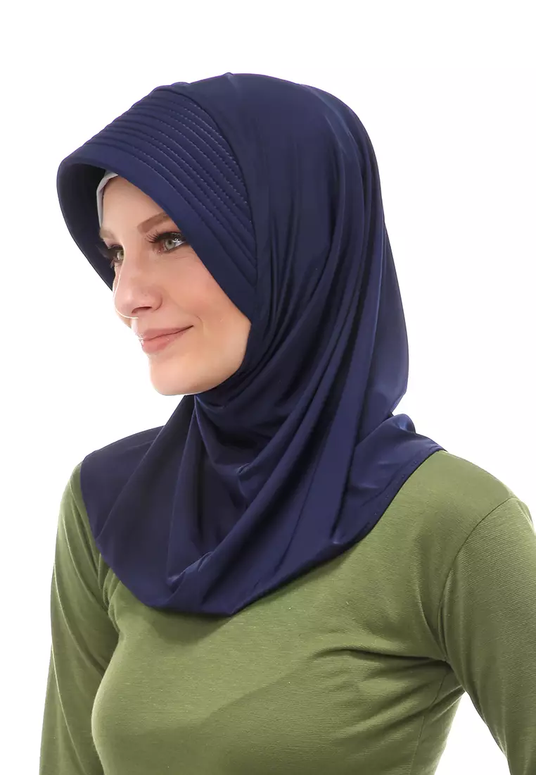 Layla Hijab Sport Instan Wanita Muslimah Relaxed Fit - Navy