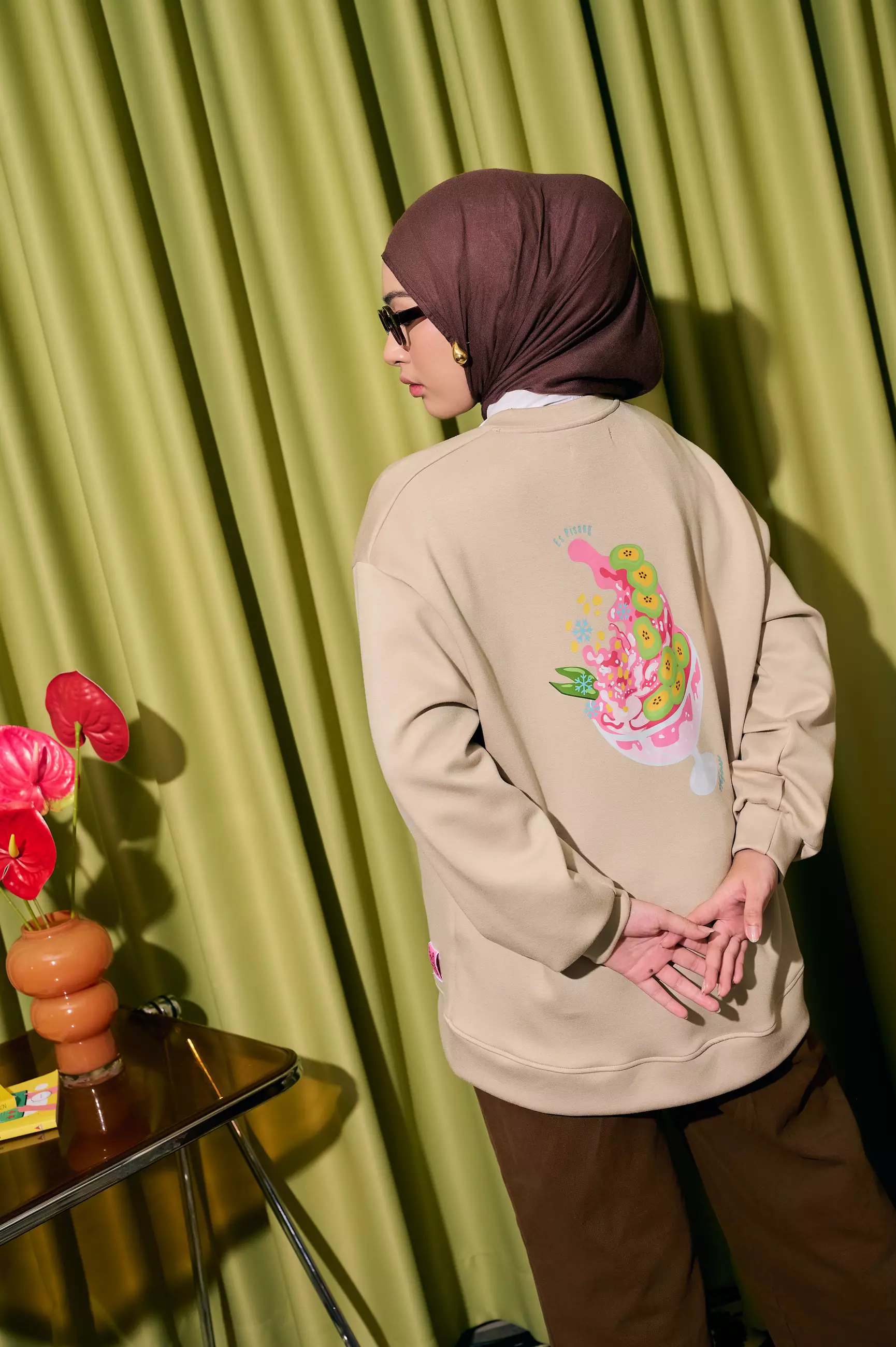 [New Collection] ZM Zaskia Mecca - Grea Cream Sweater Jacket - Koleksi Rasa Rasa - Cemil Cemil