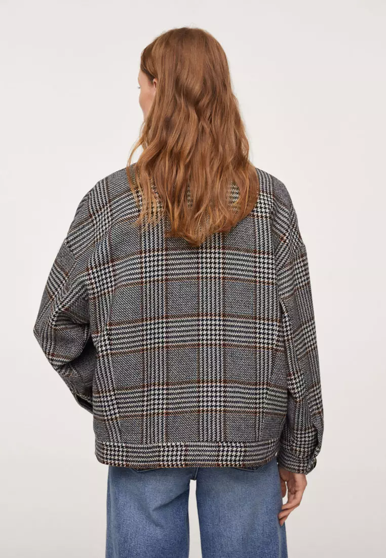 Mango checked jacket new arrivals