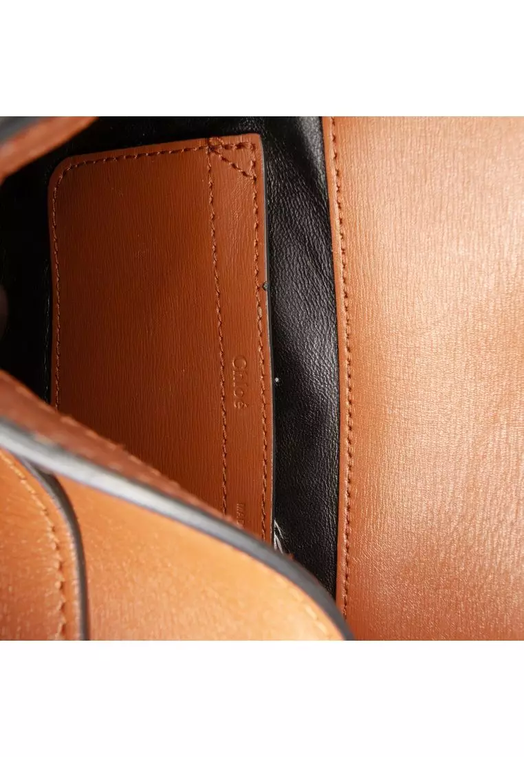 Pre-Loved Chloé Mini Shearling And Calfskin Marcie Saddle Crossbody