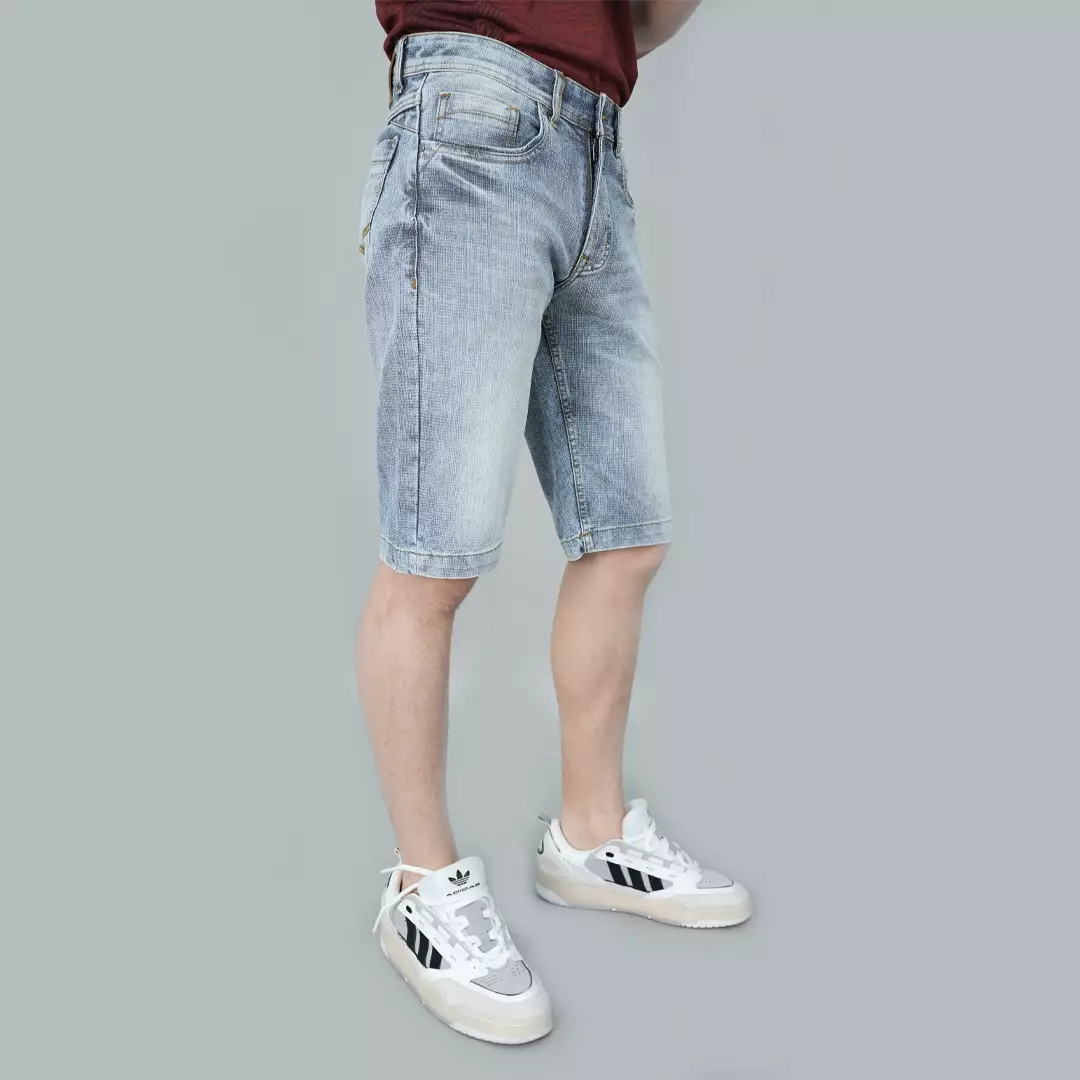 LGS - Celana Pendek Jeans Pria Motif Washed Whiskers - JSS.454.PS079.A670.C