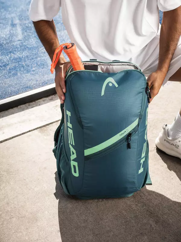 HEAD Tennis Tour Backpack 25L Green 260536 - Tas Tennis (Hijau)