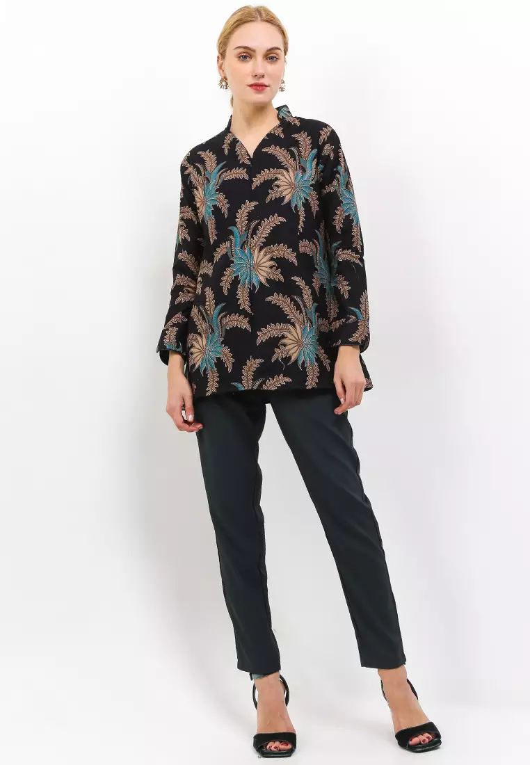 Blouse Batik Kanwa Ijo Premium Slimfit Elegant