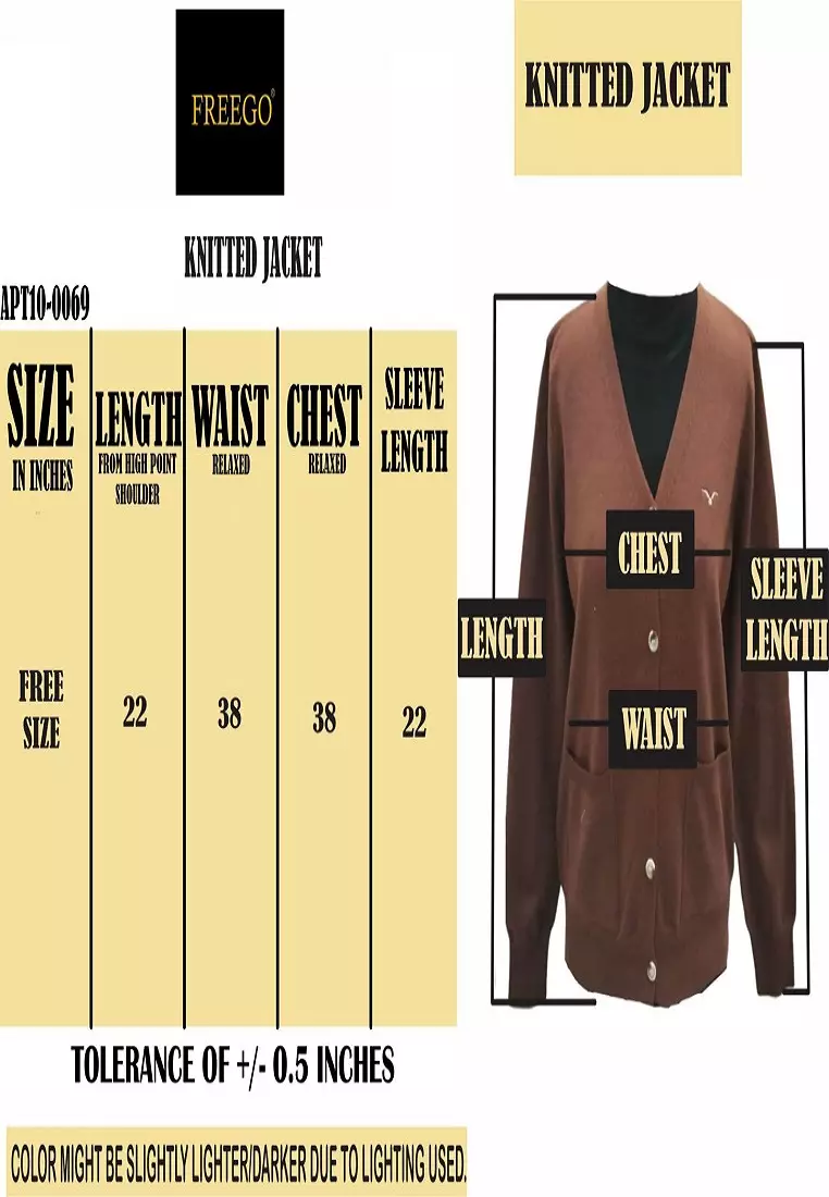 Knitted Plain Long Sleeves Jacket