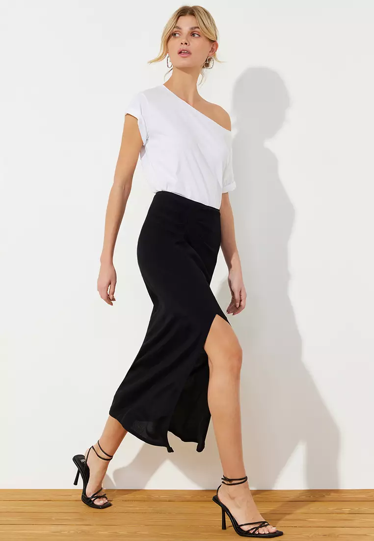 Slit Midi Skirt