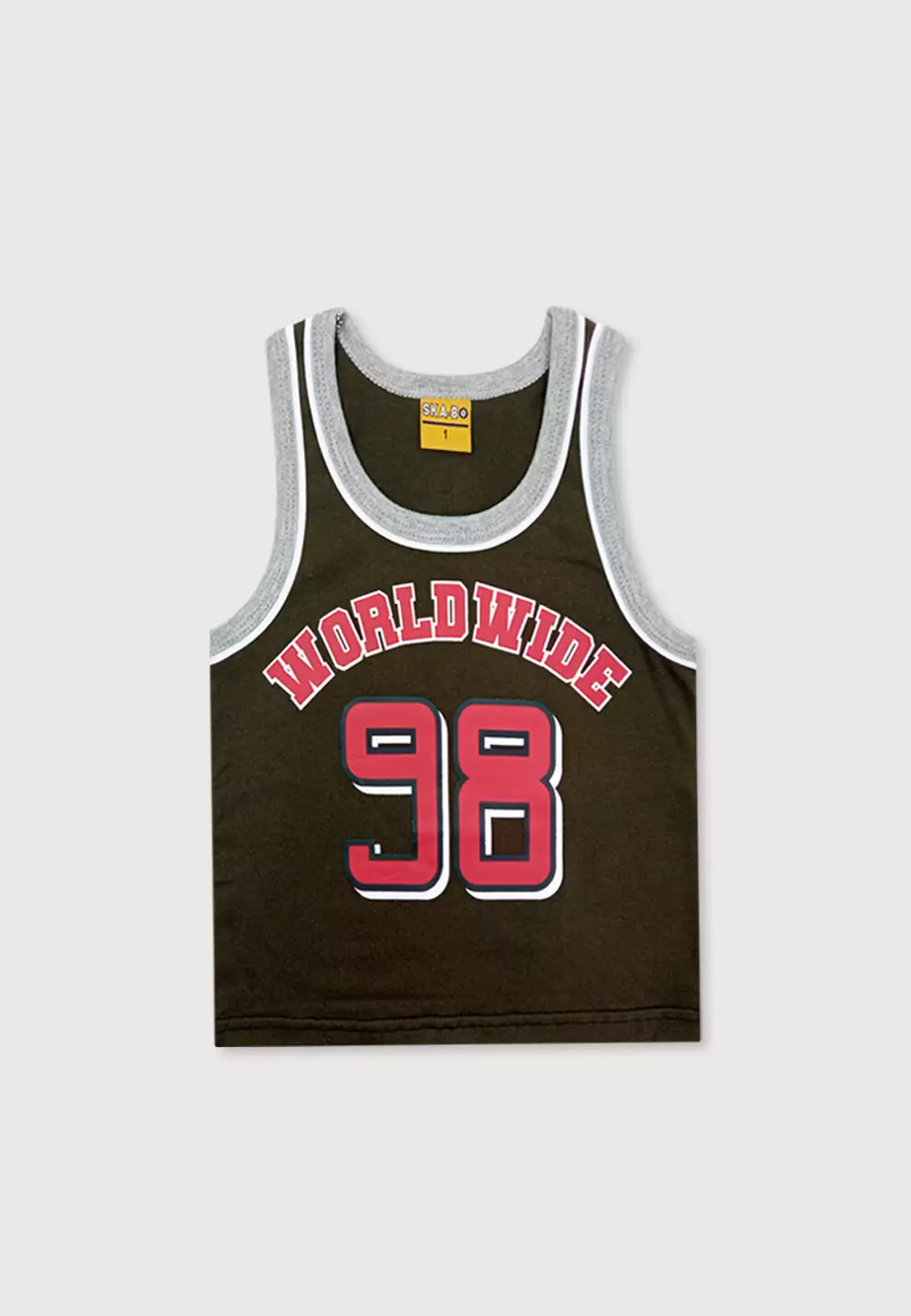 Wakakids Setelan Anak Laki Laki Baju Singlet Usia 6 Bulan Hingga 5 Tahun Set Celana Kaos Motif Worldwide 98 4082 Cokelat