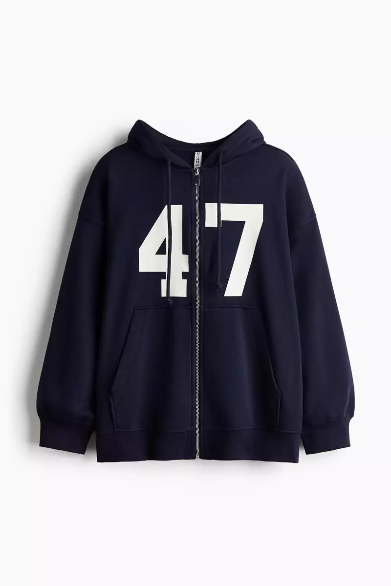 Oversized zip-through hoodie