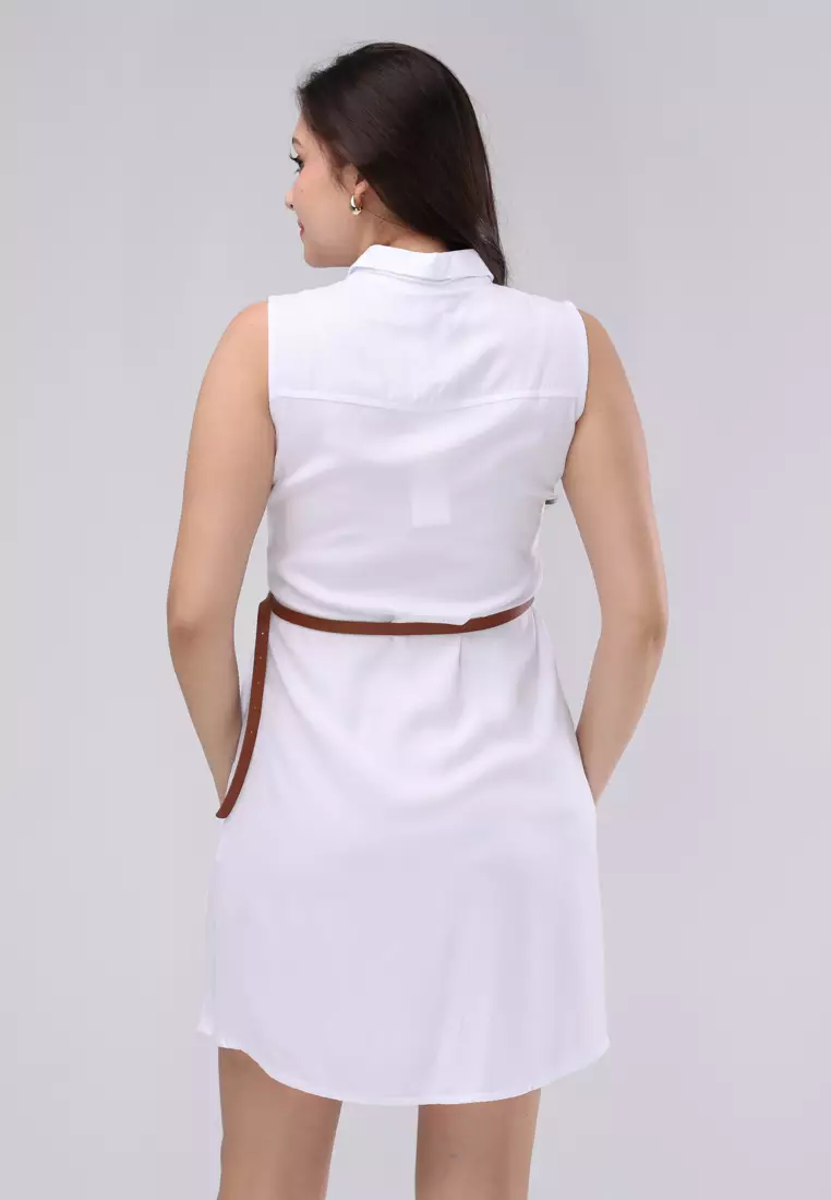 Single Twill Woven Sleeveless Dress