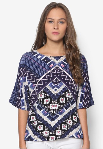 拼布短zalora時尚購物網的koumi koumi袖上衣, 服飾, 上衣
