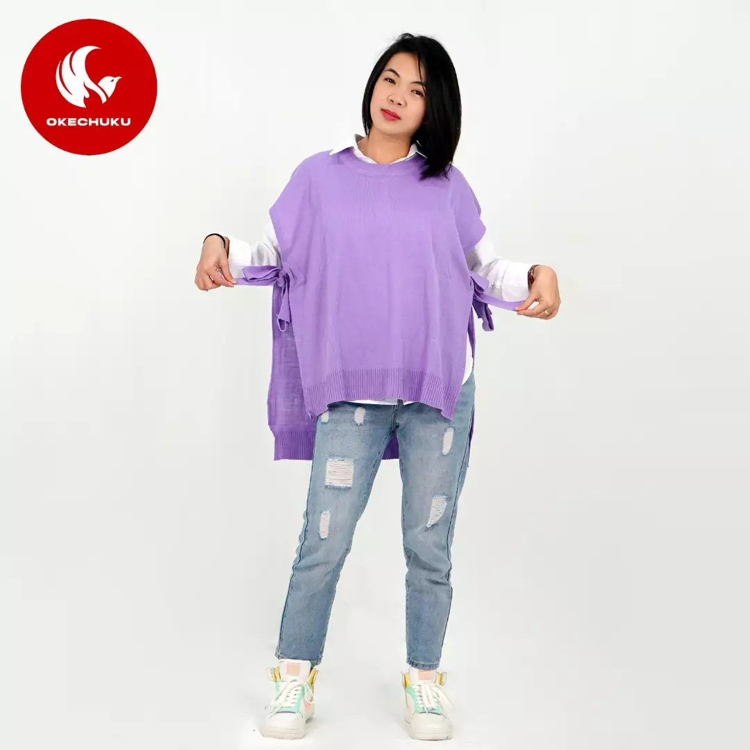 OKECHUKU Andien Knit Vest Korean Style Rompi Rajut Wanita Polos Vest Tali Outer Hijab