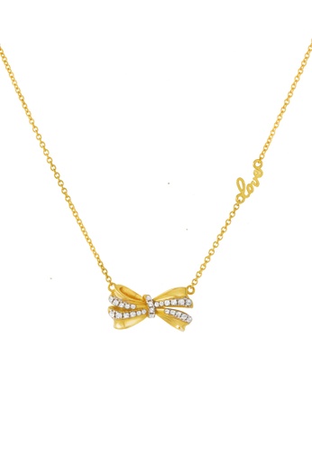 TOMEI TOMEI Dual-Tone Ribbon Necklace, Yellow Gold 916 45BC1AC899B3AAGS_1