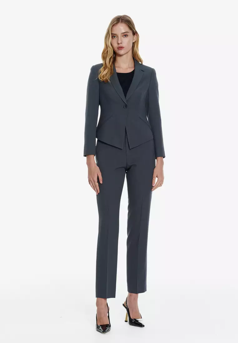 Dark Grey Classic Fit Trousers