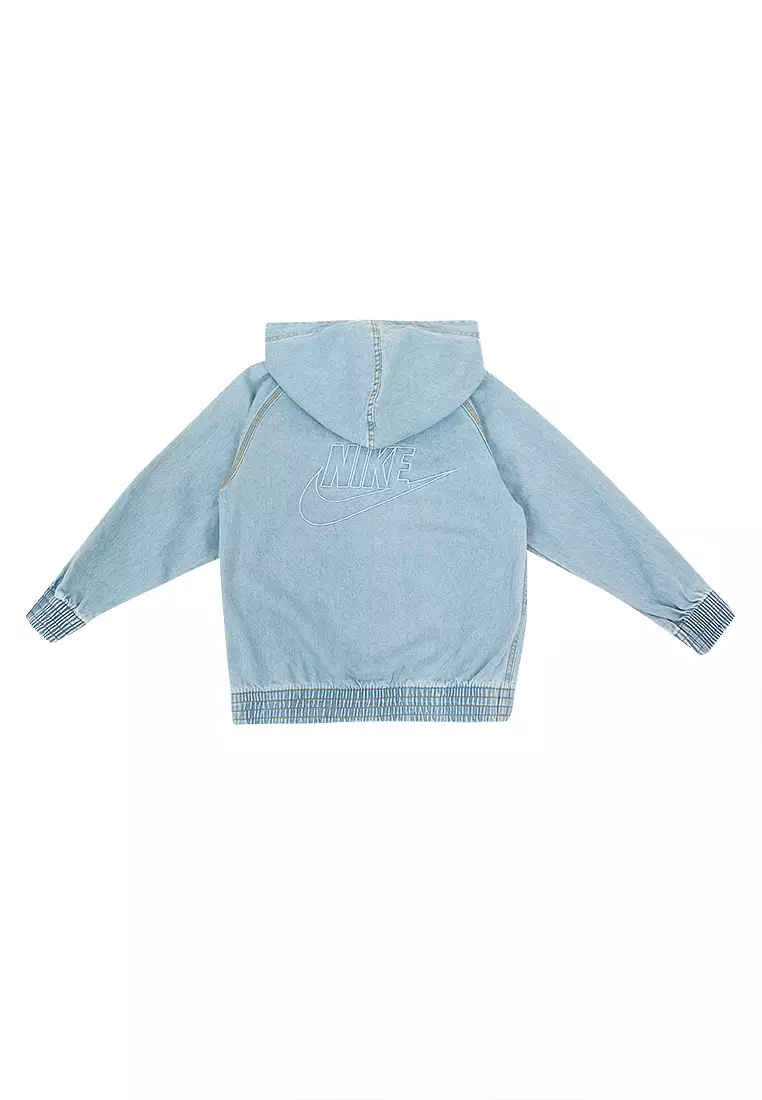 Full-Zip Hooded Denim Jacket