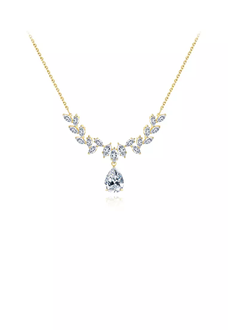 Buy Glamorousky Elegant Brilliant Plated Gold Geometric Water Drop