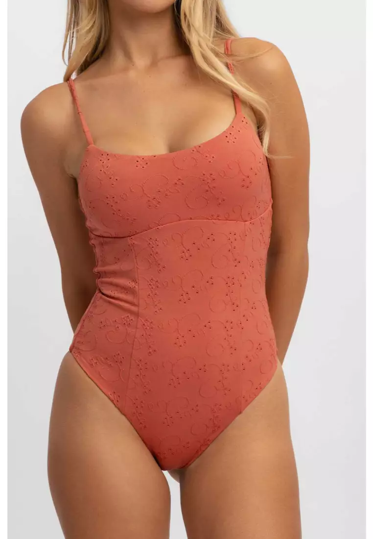Payton One Piece Swimsuit / Spice Eyelet