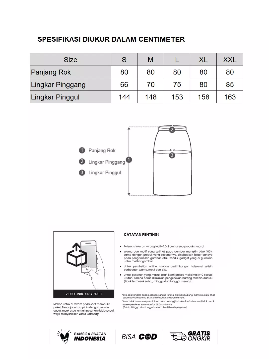MINIMAL - Olivia - Rok Midi Motif Bunga - Beige Warna Beige