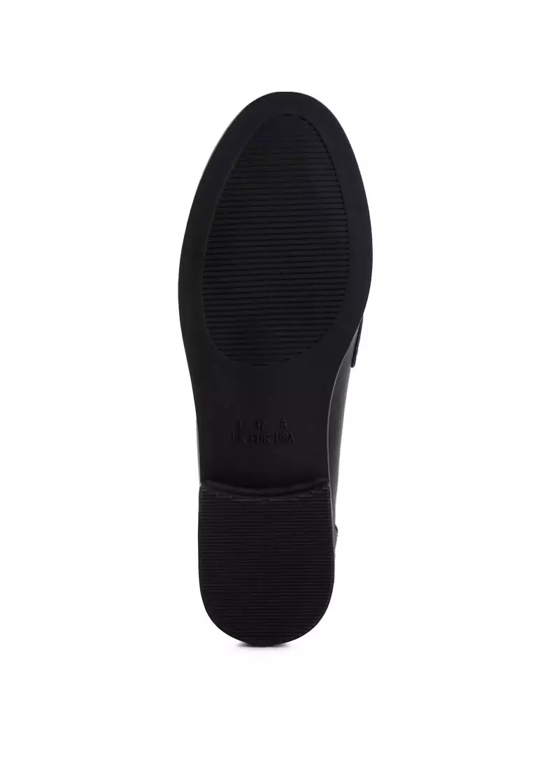 Black Tassels Detail Loafers