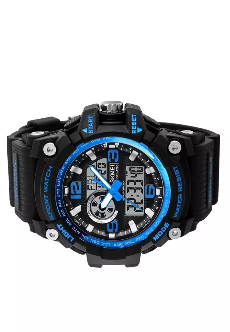 Jam Tangan Casual Digital Analog Pria LED Waterproof Strap Tali Material Silicone HG51 ORIGINAL