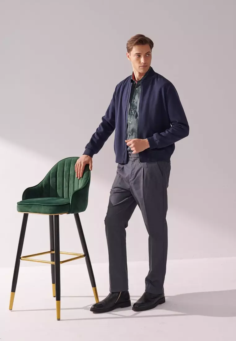 Denim Regular-Fit Stretch Casual Pants