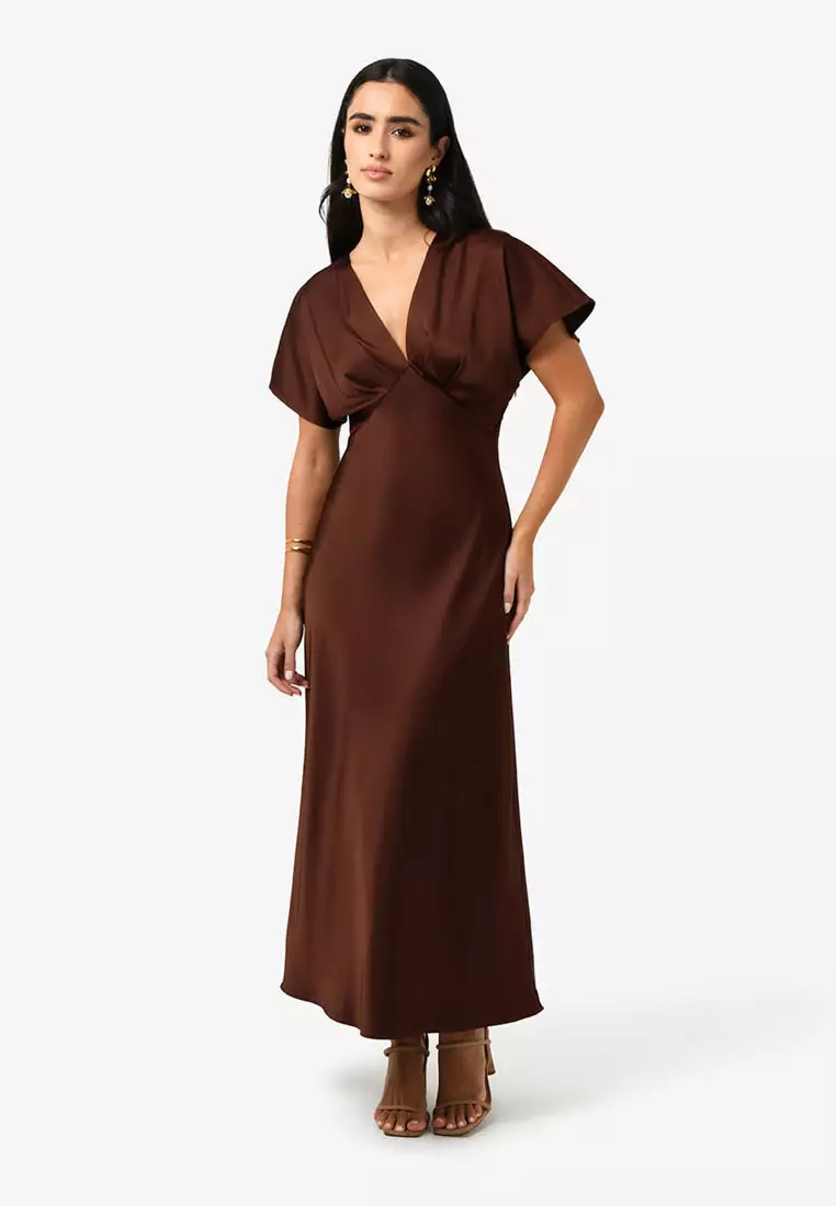 Catalina V-Neck Satin Dress