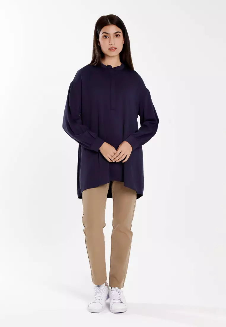 Forest Ladies Plain Elastic Waist Long Pants Women Casual Pants | Seluar Panjang Perempuan - 810503-13Khaki