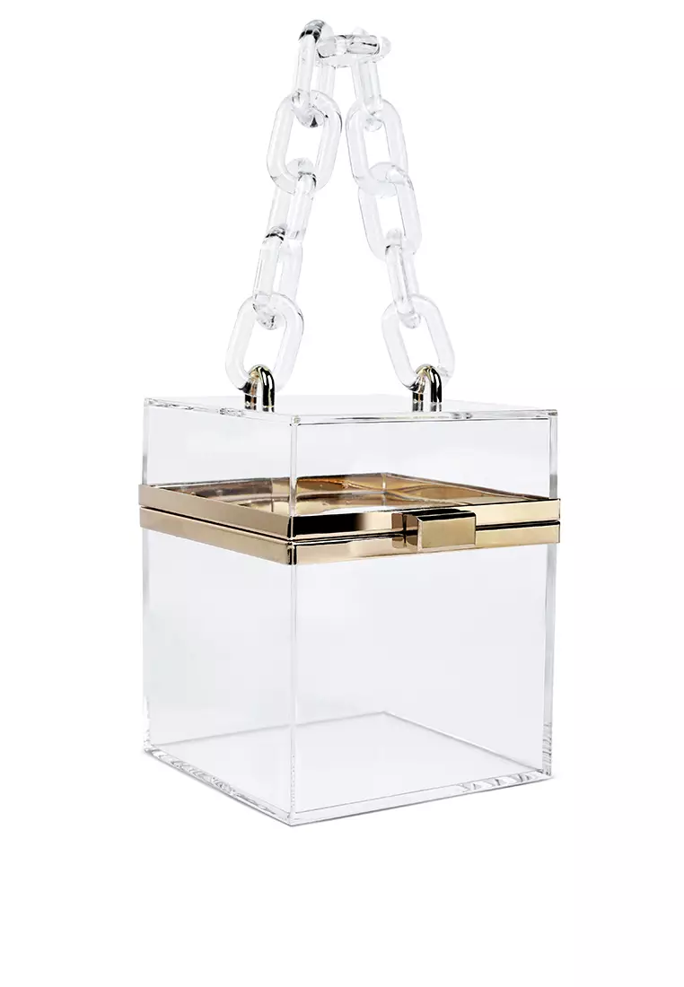 Clear box clutch bag store