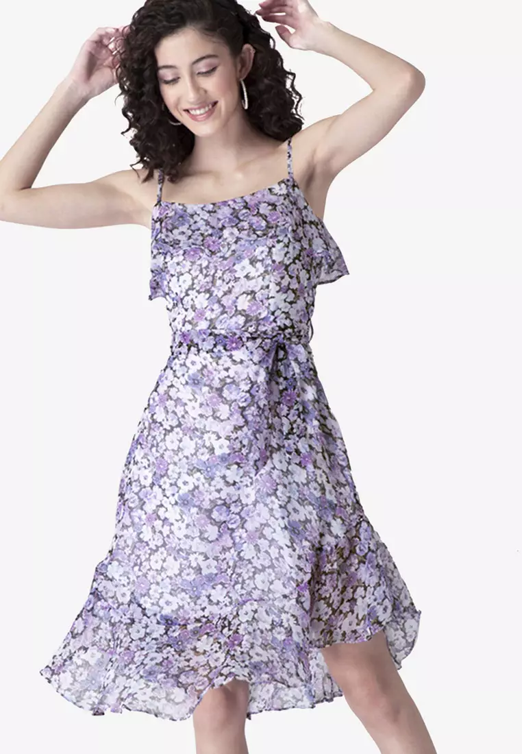 Floral Strappy Midi Dress