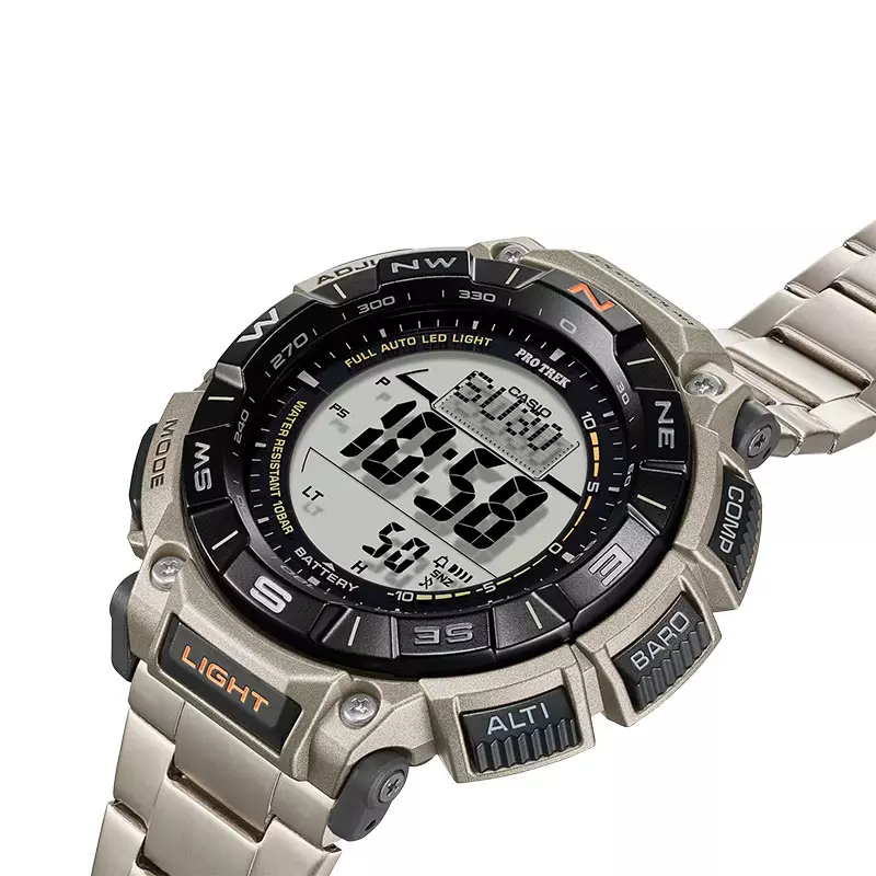 Jam Tangan Pria Casio Pro Trek PRG-340T-7DR Tough Solar Digital Dial Titanium Band