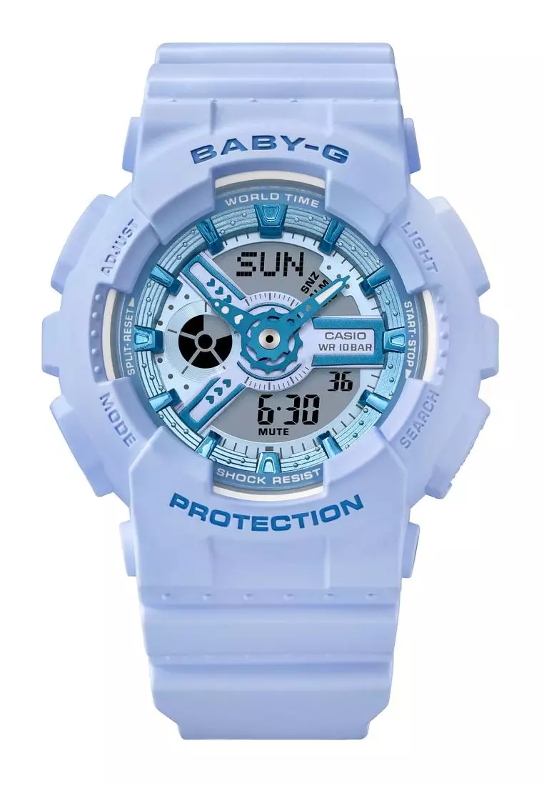 Buy Casio Casio Baby-G BA-110 Series Light Blue Resin Watch BA