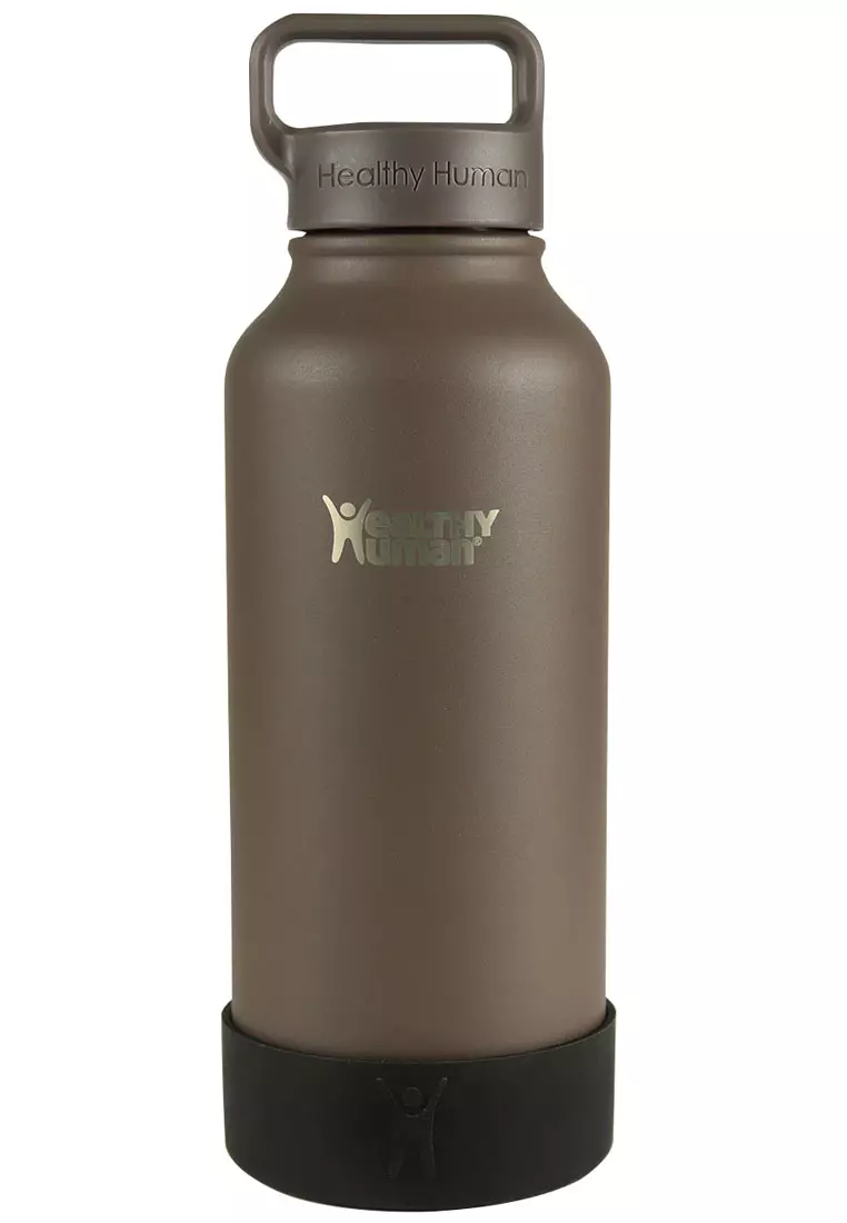 Healthy Human Stainless Steel Water Bottle (Pure Black, 32 oz/ 946 ml)