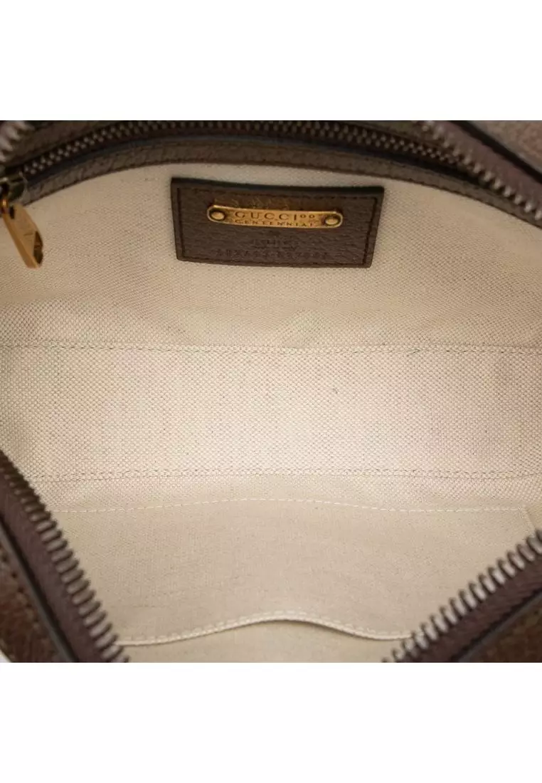 Pre-Loved Gucci 100th Anniversary Textured Dollar Calfskin Logo Belt Bag