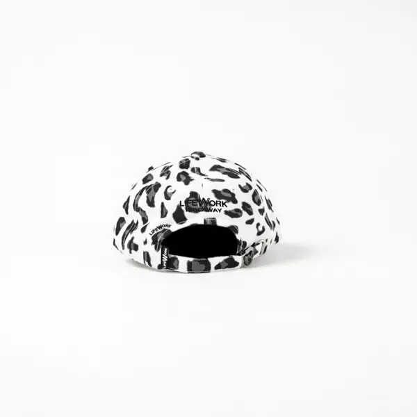 Topi LIFE WORK RADOG HEAD OUTLINE LEOPARD BLACK WHITE CAP 100% ORIGINAL - OS ADJUST
