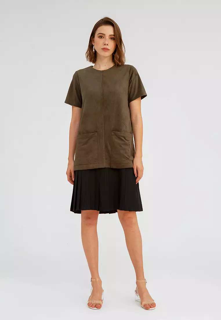 Chloro Plisket Dress GREEN