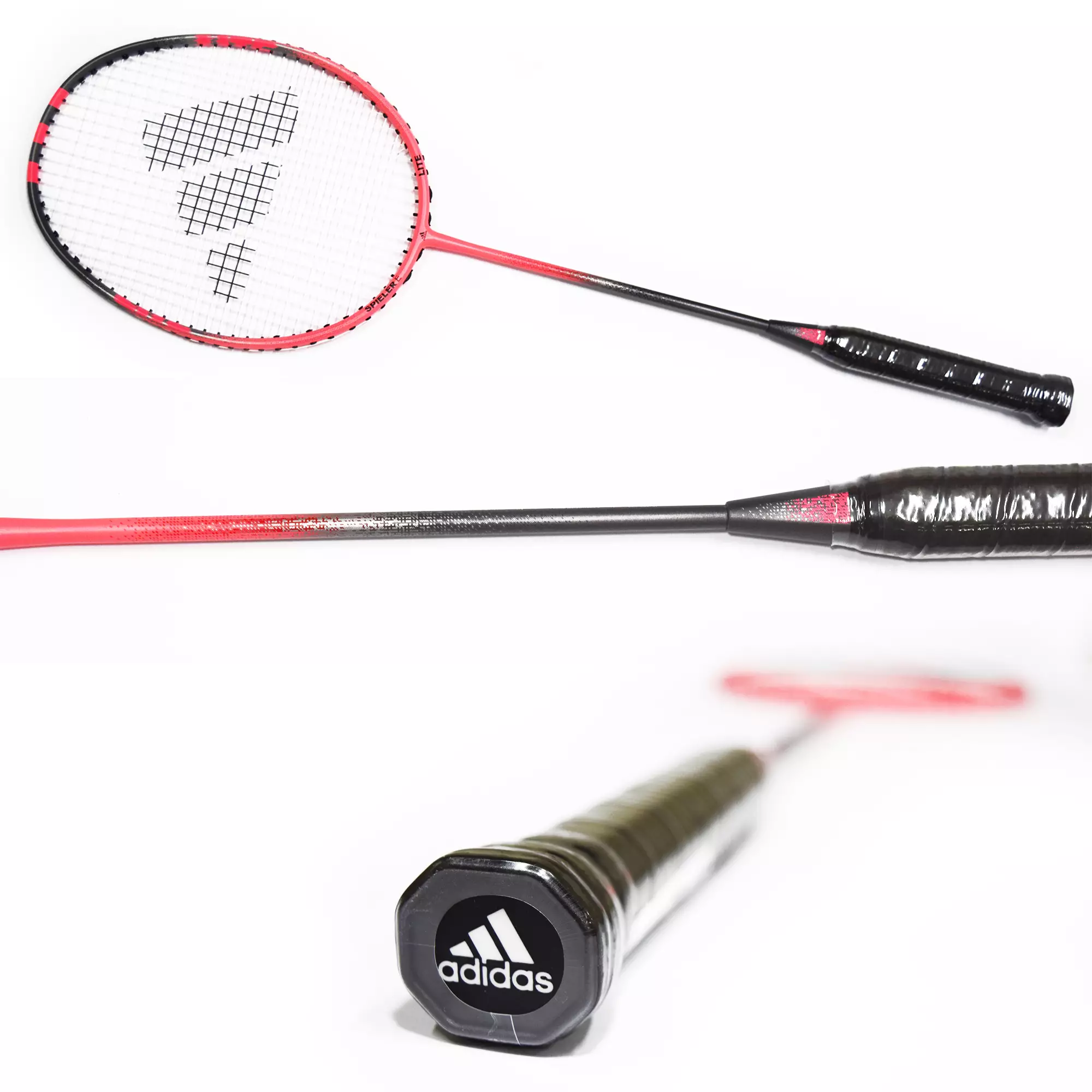 Paket Raket Badminton Adidas E Lite dan Shuttlecock Flieger FS1 Speed 77 Putih isi 12