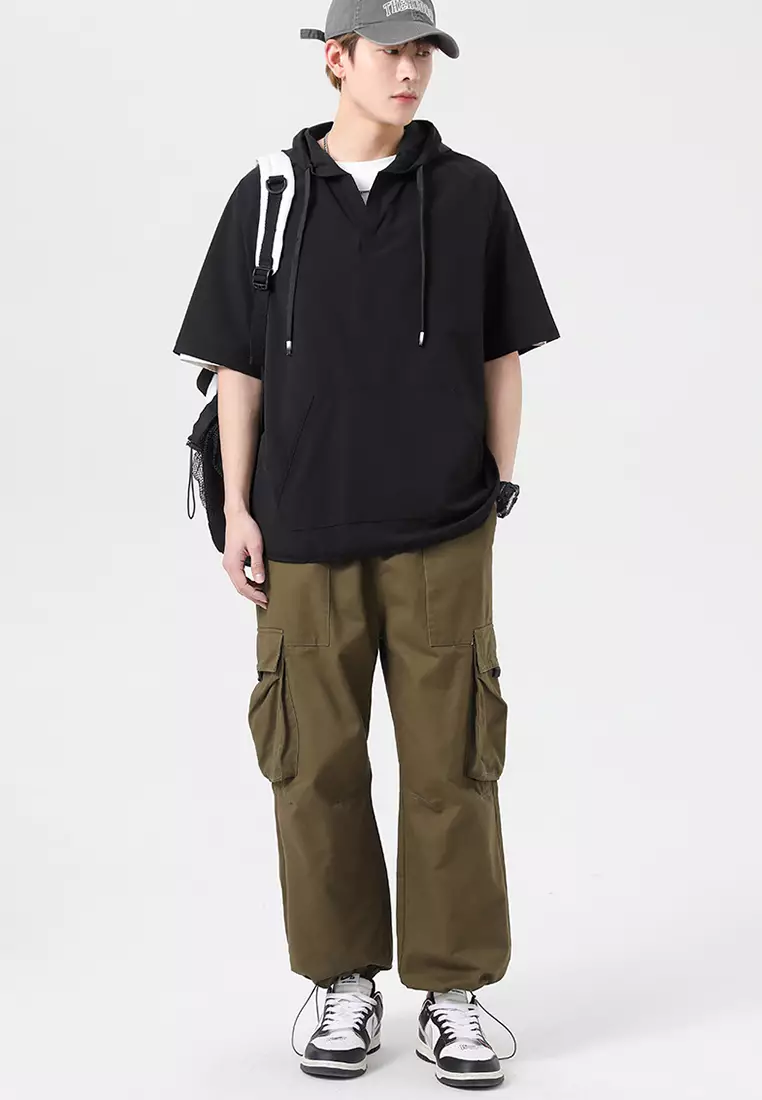 輕薄休閒短袖連帽衫 AC2317