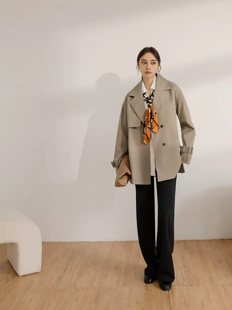 Solid color stretch wide waistband elastic back straight-leg suit pants [BA7599]