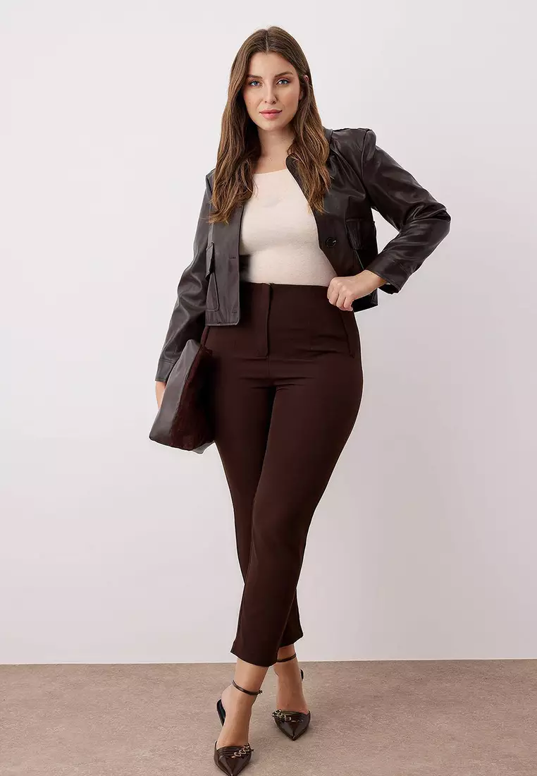 Plus Size Cigarette Trousers
