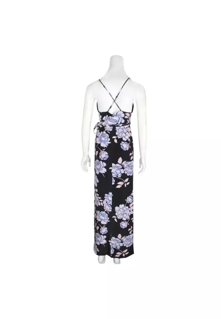 Yumi Kim Pre Loved YUMI KIM Black Floral Silk Wrap Dress 2024