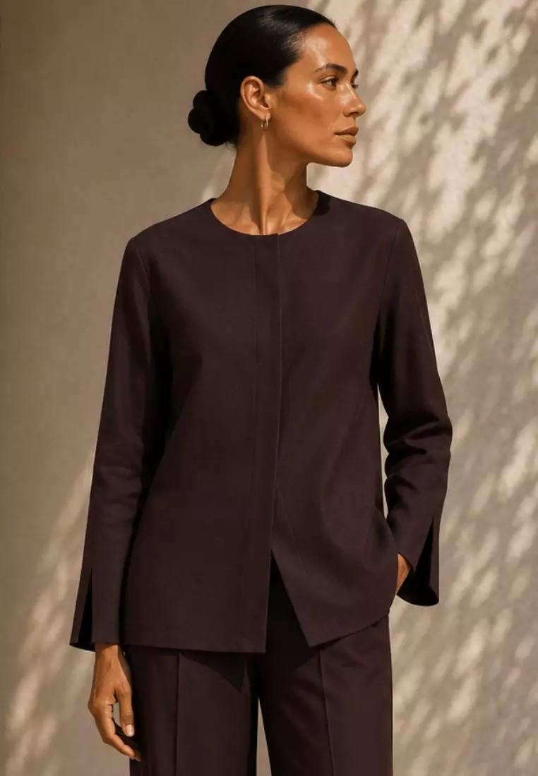 Demure Signature – Noéra Linen Set  Espresso Brown