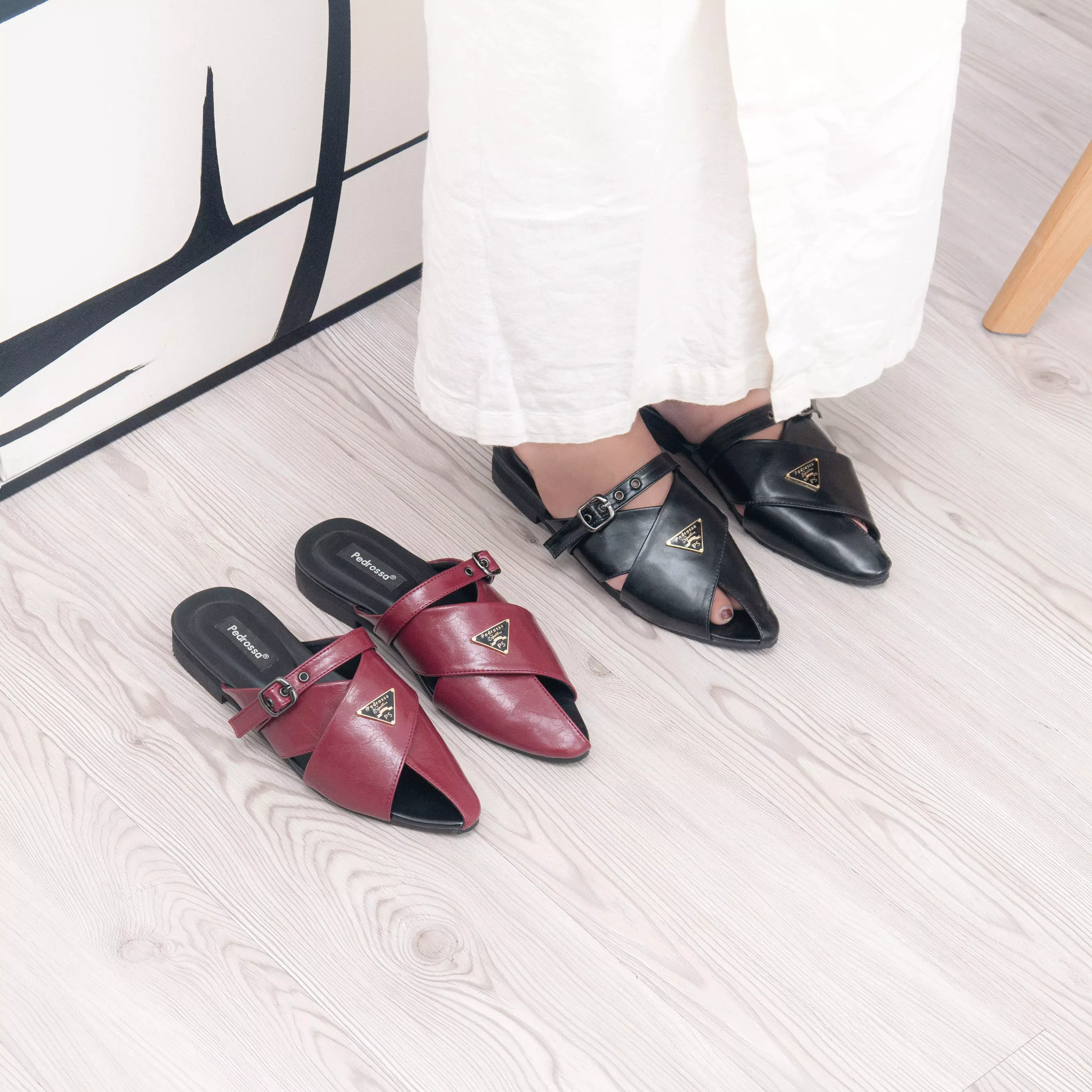 Alana Mules Sandal in Maroon