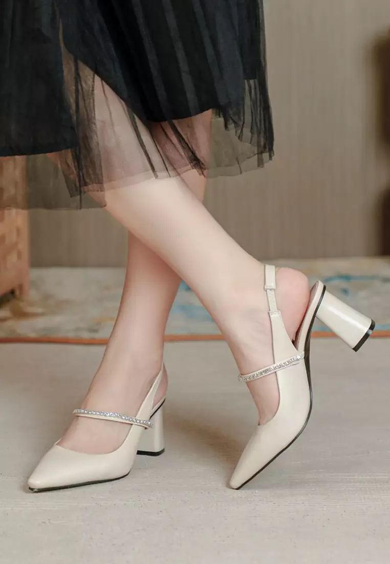 7.5CM Rhinestone Strap Slingback High Heel TE6347-8